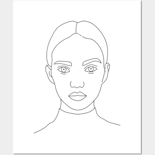 Line Drawing Portrait II Posters and Art